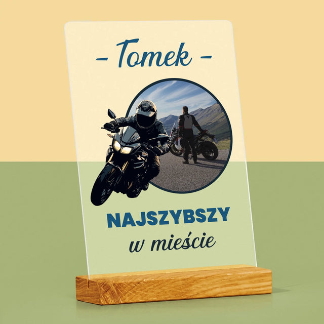 Zdjęcie I Podpis: Najszybszy W Mieście - Wydruk Na Szkle Akrylowym