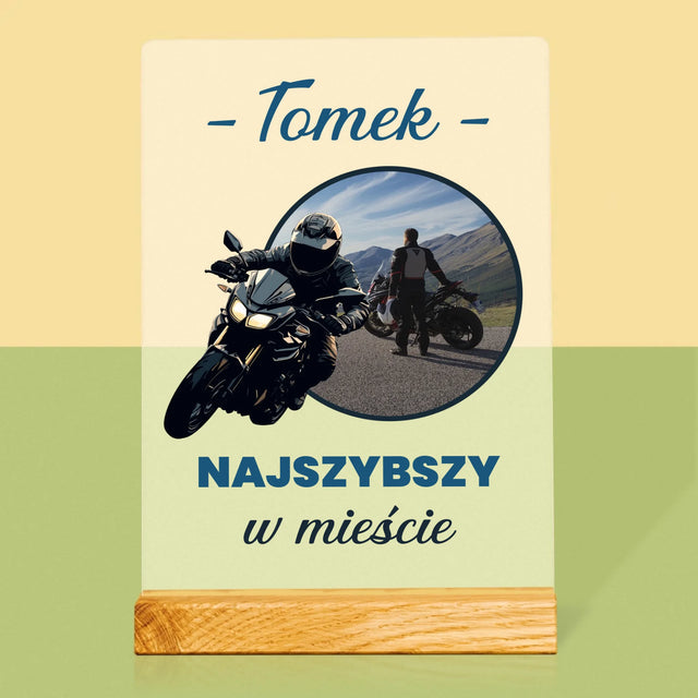 Zdjęcie I Podpis: Najszybszy W Mieście - Wydruk Na Szkle Akrylowym