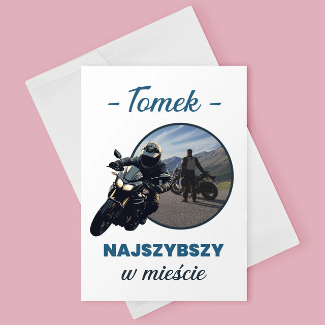 Zdjęcie I Podpis: Najszybszy W Mieście - Kartka Z Życzeniami