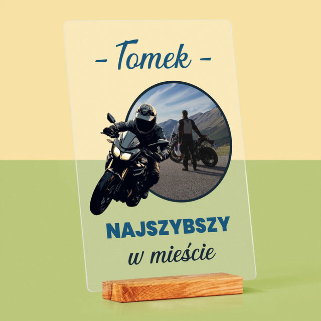 Zdjęcie I Podpis: Najszybszy W Mieście - Wydruk Na Szkle Akrylowym