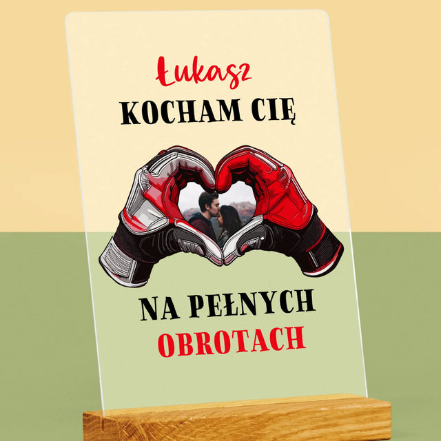 Zdjęcie I Podpis: Kocham Cię Na Pełnych Obrotach - Wydruk Na Szkle Akrylowym