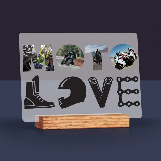 Słowo Ze Zdjęć: Motolove - Wydruk Na Szkle Akrylowym