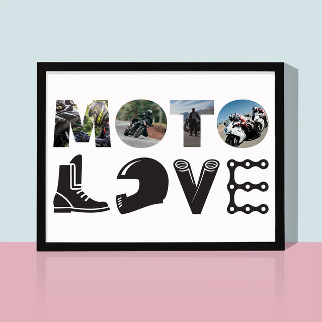Słowo Ze Zdjęć: Motolove - Wydruk Obramowany