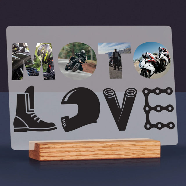 Słowo Ze Zdjęć: Motolove - Wydruk Na Szkle Akrylowym