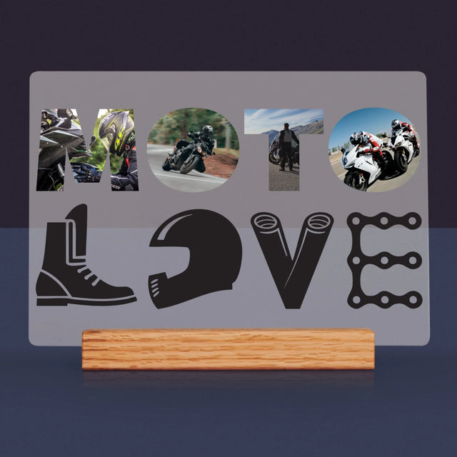 Słowo Ze Zdjęć: Motolove - Wydruk Na Szkle Akrylowym
