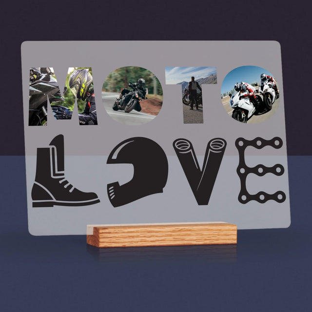 Słowo Ze Zdjęć: Motolove - Wydruk Na Szkle Akrylowym