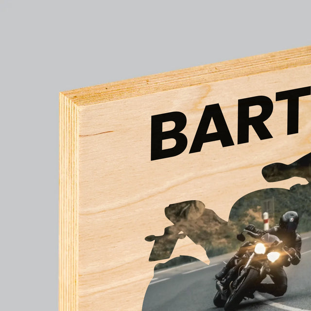 Kształt Ze Zdjęć: Just Ride - Wydruk Na Drewnie