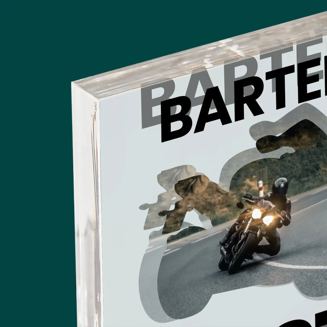 Kształt Ze Zdjęć: Just Ride - Blok Akrylowy z Nadrukiem