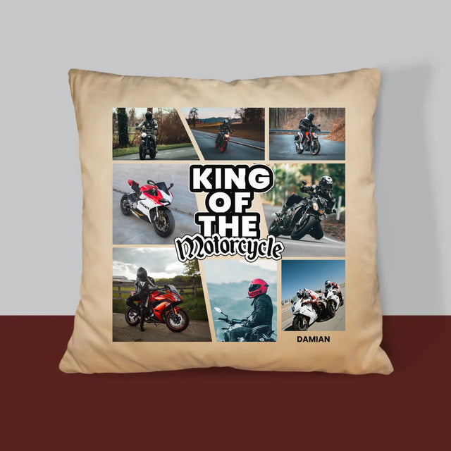 Fotokolaż: King Of The Motorcycle - Poduszka z Nadrukiem