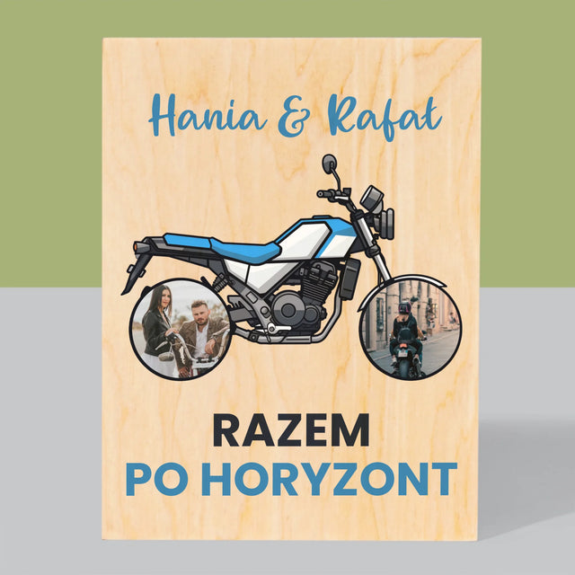 Fotokolaż: Razem Po Horyzont - Wydruk Na Drewnie