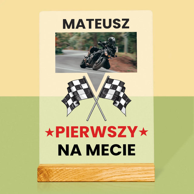 Zdjęcie I Podpis: Pierwszy Na Mecie - Wydruk Na Szkle Akrylowym