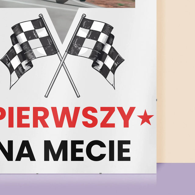 Zdjęcie I Podpis: Pierwszy Na Mecie - Personalizowany Plakat