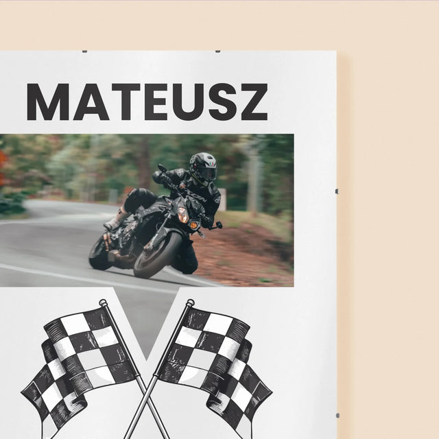 Zdjęcie I Podpis: Pierwszy Na Mecie - Personalizowany Plakat