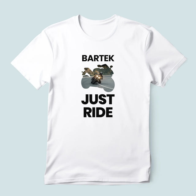 Kształt Ze Zdjęć: Just Ride - Koszulka Męska z Nadrukiem