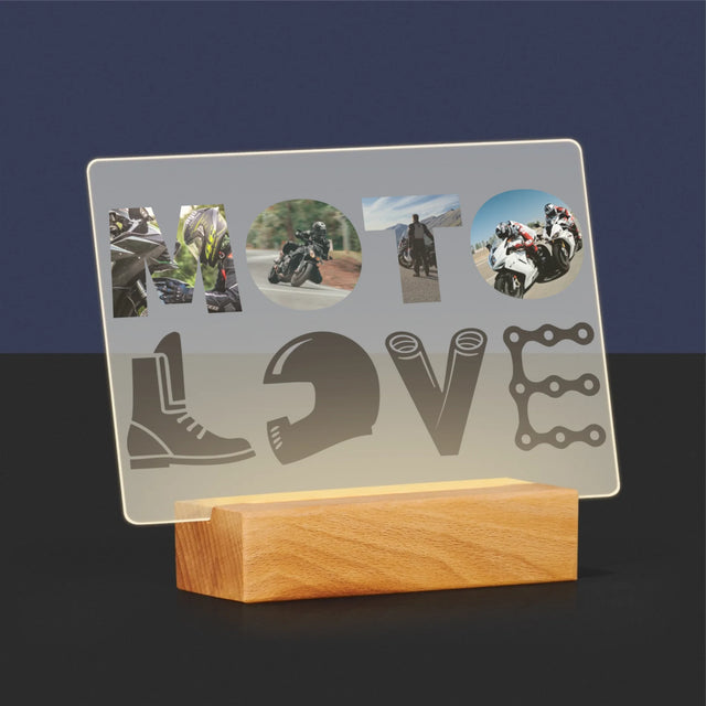 Słowo Ze Zdjęć: Motolove - Wydruk Na Szkle Akrylowym