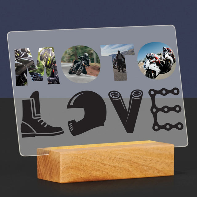 Słowo Ze Zdjęć: Motolove - Wydruk Na Szkle Akrylowym