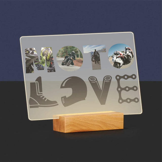 Słowo Ze Zdjęć: Motolove - Wydruk Na Szkle Akrylowym