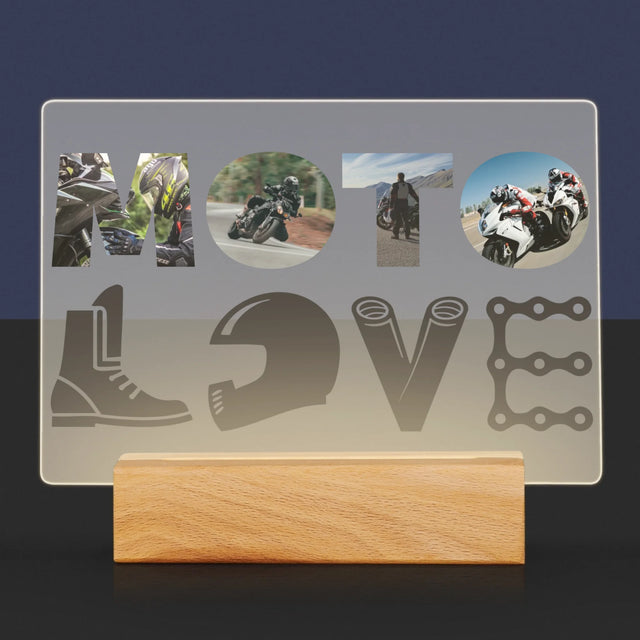 Słowo Ze Zdjęć: Motolove - Wydruk Na Szkle Akrylowym