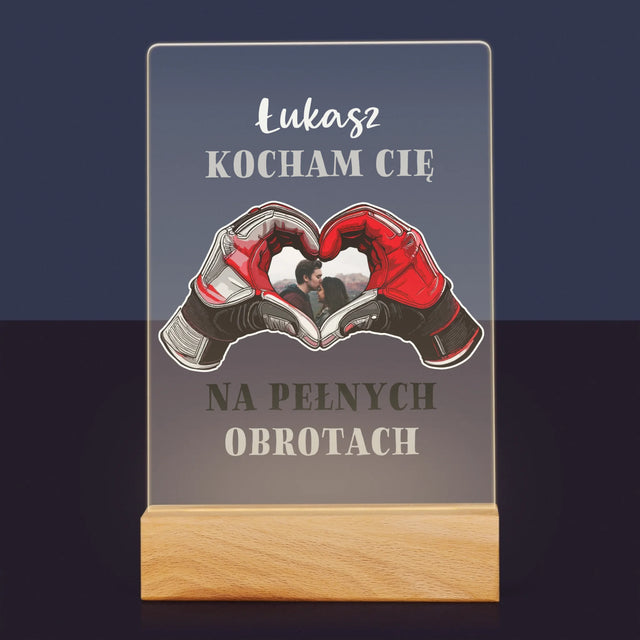 Zdjęcie I Podpis: Kocham Cię Na Pełnych Obrotach - Wydruk Na Szkle Akrylowym