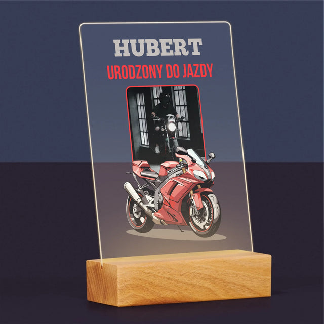 Zdjęcie I Podpis: Urodzony Do Jazdy - Wydruk Na Szkle Akrylowym