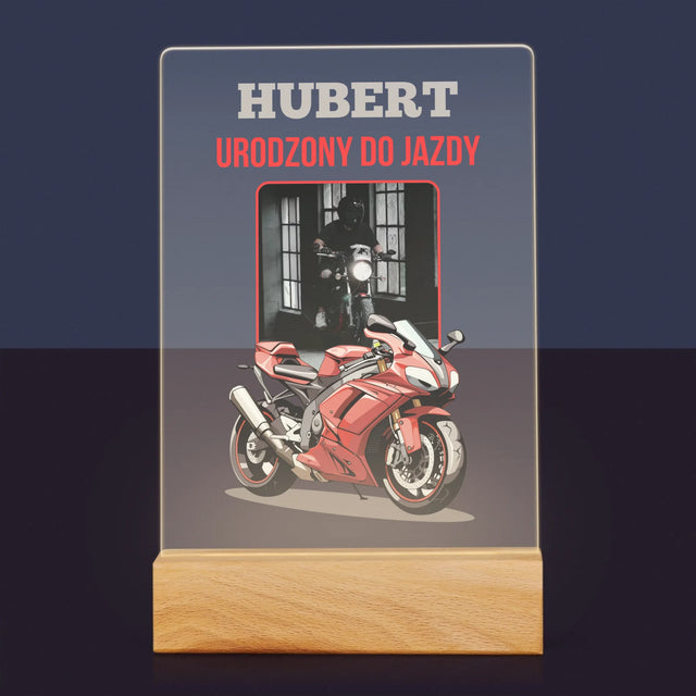 Zdjęcie I Podpis: Urodzony Do Jazdy - Wydruk Na Szkle Akrylowym