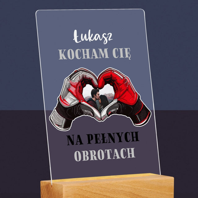 Zdjęcie I Podpis: Kocham Cię Na Pełnych Obrotach - Wydruk Na Szkle Akrylowym