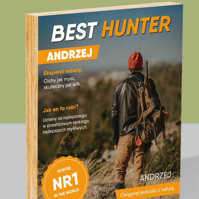 Okładka Magazynu: Best Hunter - Wydruk Na Drewnie