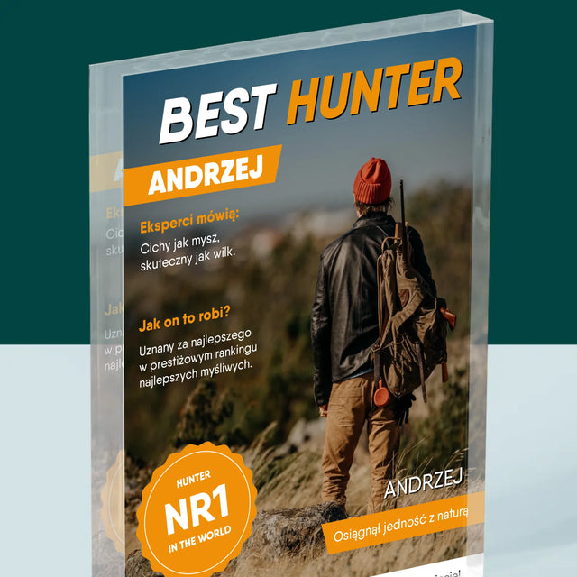Okładka Magazynu: Best Hunter - Blok Akrylowy z Nadrukiem