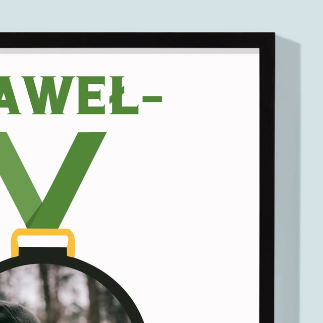 Zdjęcie I Podpis: Myśliwy Na Medal - Wydruk Obramowany