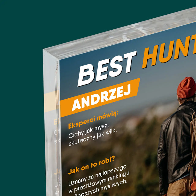 Okładka Magazynu: Best Hunter - Blok Akrylowy z Nadrukiem
