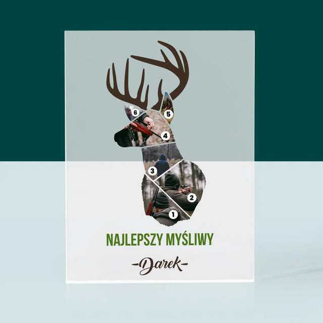 Kształt Ze Zdjęć: Najlepszy Myśliwy - Blok Akrylowy z Nadrukiem
