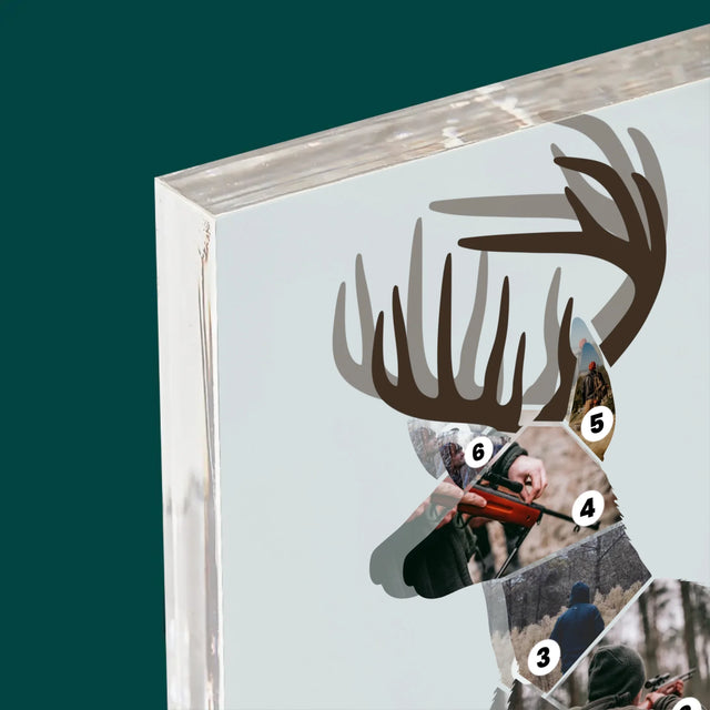 Kształt Ze Zdjęć: Najlepszy Myśliwy - Blok Akrylowy z Nadrukiem