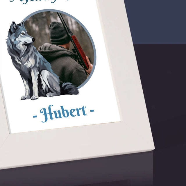 Zdjęcie I Podpis: Wilk Wśród Myśliwych - Ramka Na Zdjęcie