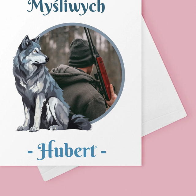 Zdjęcie I Podpis: Wilk Wśród Myśliwych - Kartka Z Życzeniami