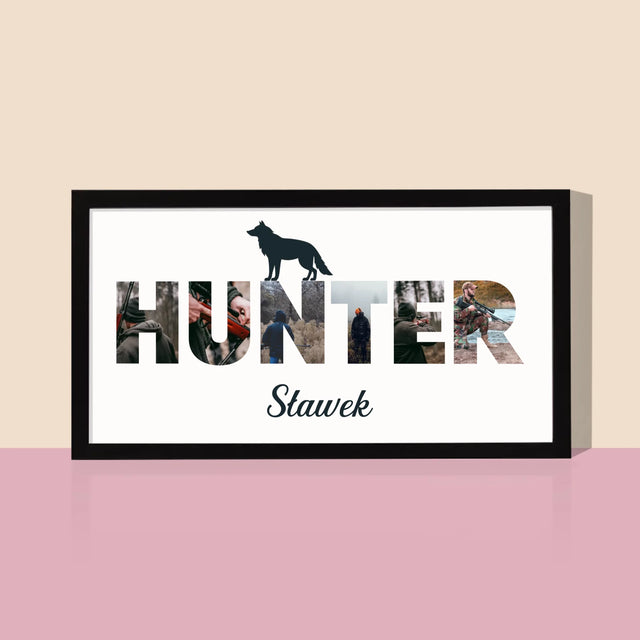 Słowo Ze Zdjęć: Hunter - Wydruk Obramowany 20X40