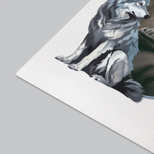 Zdjęcie I Podpis: Wilk Wśród Myśliwych - Podkładka Na Biurko