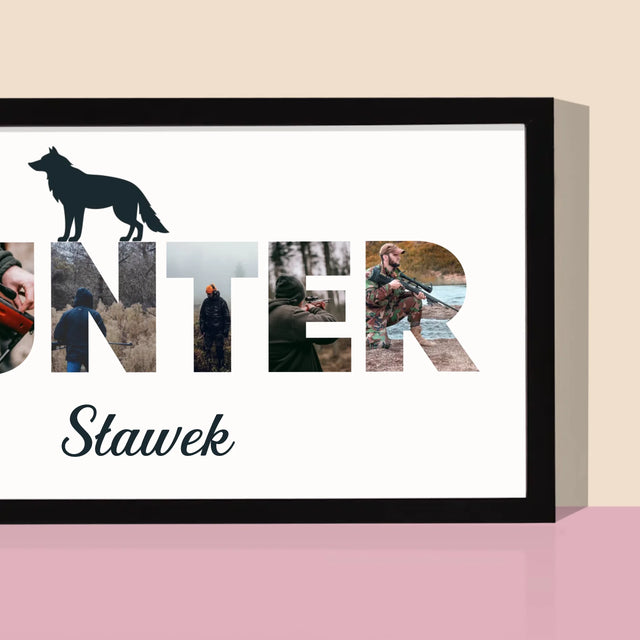 Słowo Ze Zdjęć: Hunter - Wydruk Obramowany 20X40