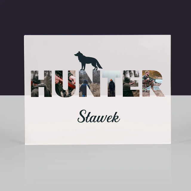 Słowo Ze Zdjęć: Hunter - Blok Akrylowy z Nadrukiem