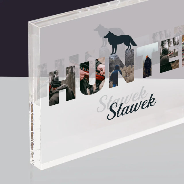 Słowo Ze Zdjęć: Hunter - Blok Akrylowy z Nadrukiem