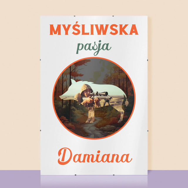 Zdjęcie I Podpis: Myśliwska Pasja - Personalizowany Plakat