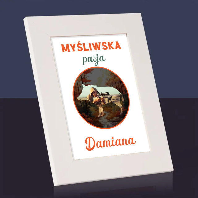 Zdjęcie I Podpis: Myśliwska Pasja - Ramka Na Zdjęcie