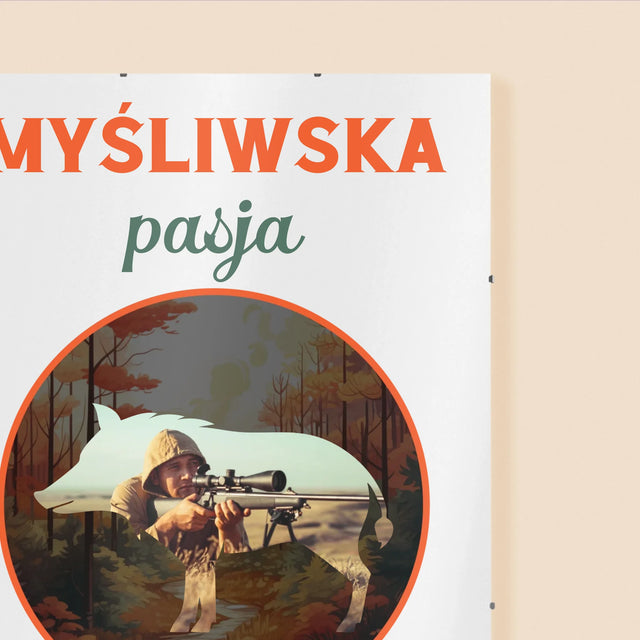 Zdjęcie I Podpis: Myśliwska Pasja - Personalizowany Plakat