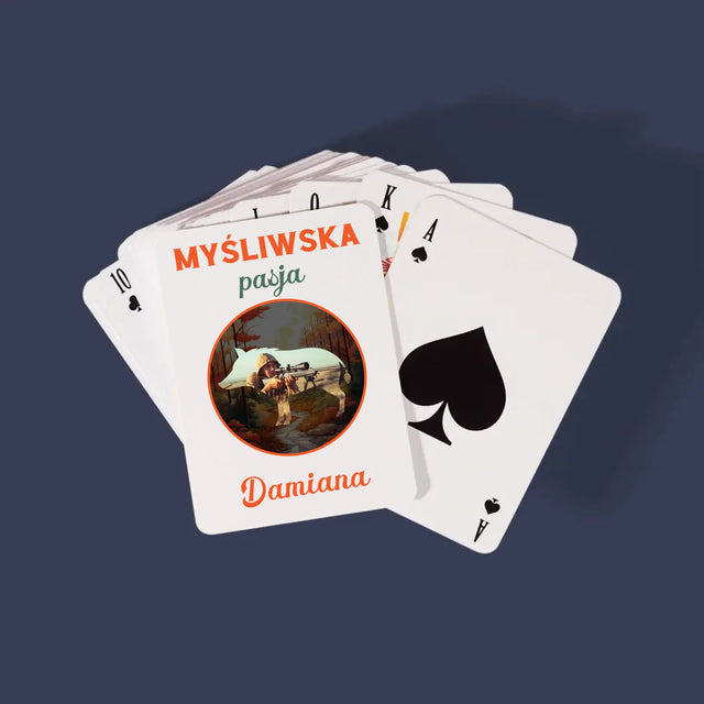 Zdjęcie I Podpis: Myśliwska Pasja - Karty Do Gry
