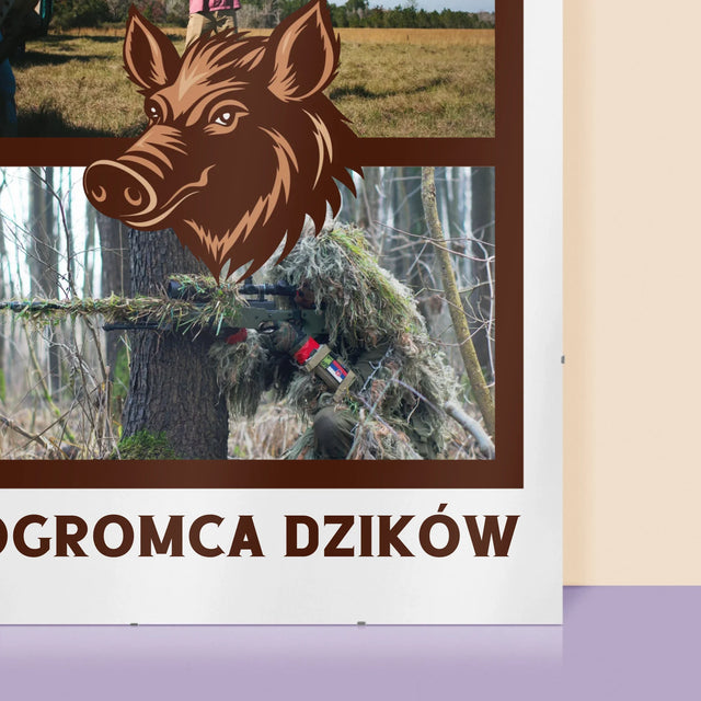 Fotokolaż: Pogromca Dzików - Personalizowany Plakat