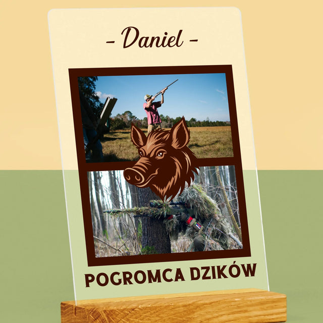 Fotokolaż: Pogromca Dzików - Wydruk Na Szkle Akrylowym