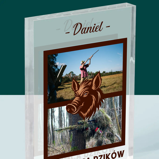Fotokolaż: Pogromca Dzików - Blok Akrylowy z Nadrukiem