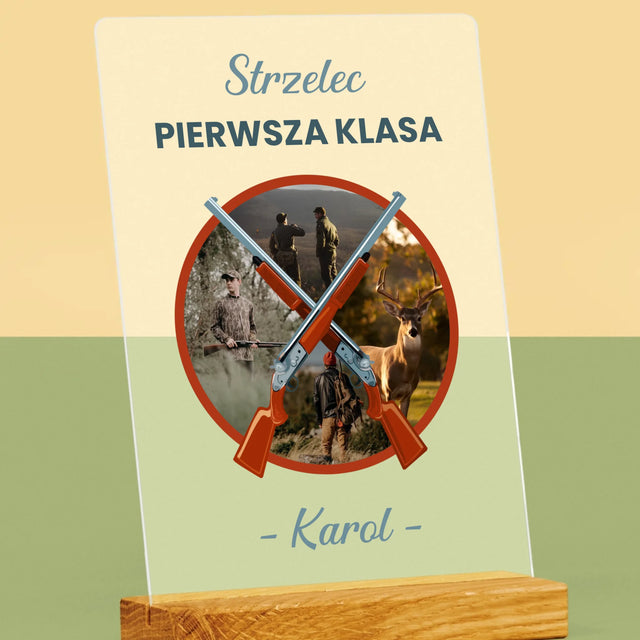 Fotokolaż: Strzelec Pierwsza Klasa - Wydruk Na Szkle Akrylowym
