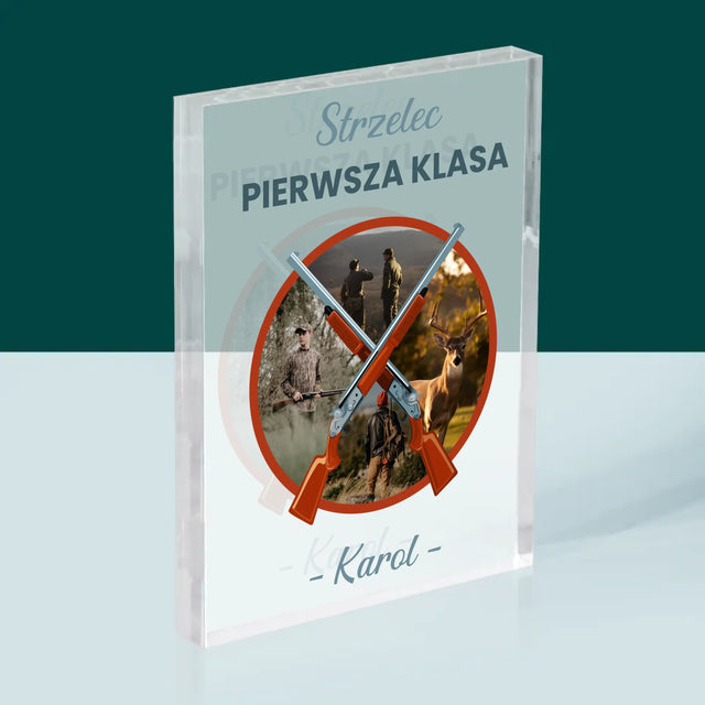 Fotokolaż: Strzelec Pierwsza Klasa - Blok Akrylowy z Nadrukiem