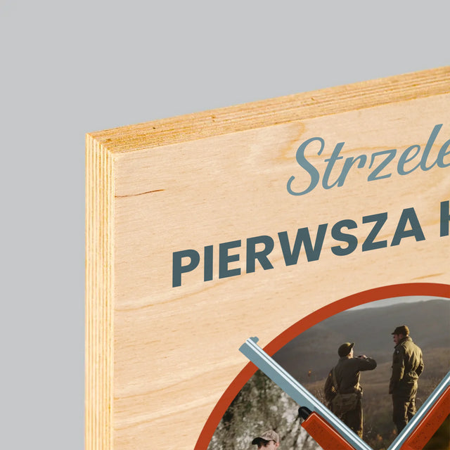 Fotokolaż: Strzelec Pierwsza Klasa - Wydruk Na Drewnie