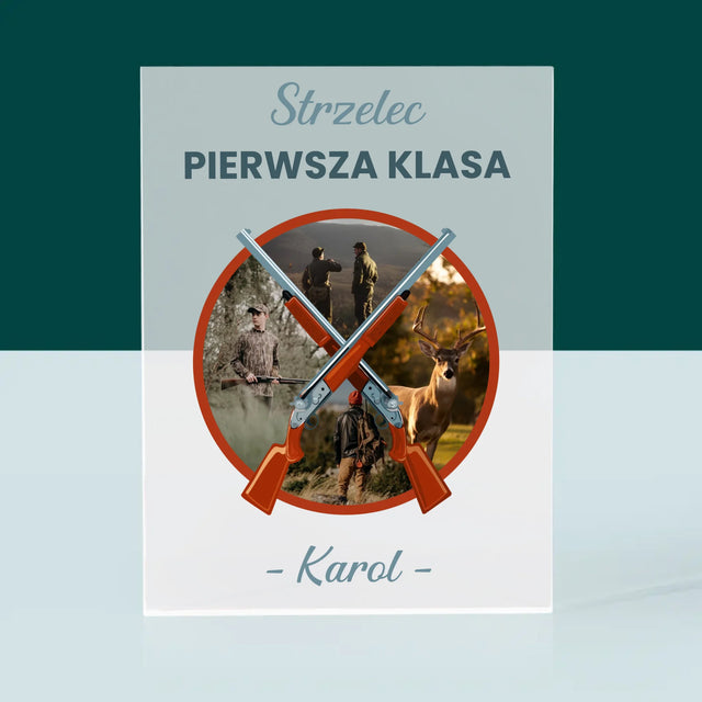 Fotokolaż: Strzelec Pierwsza Klasa - Blok Akrylowy z Nadrukiem